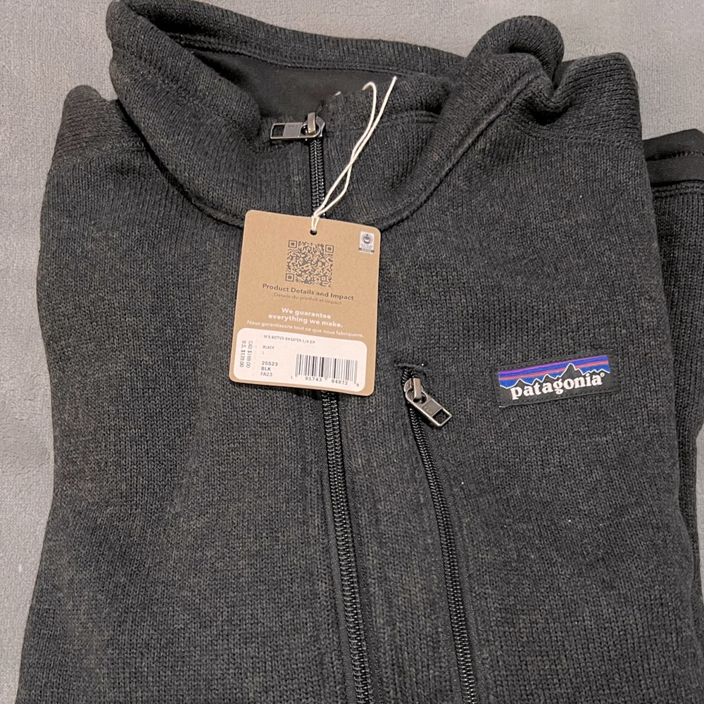 Patagonia men’s better sweater 1/4zip black large